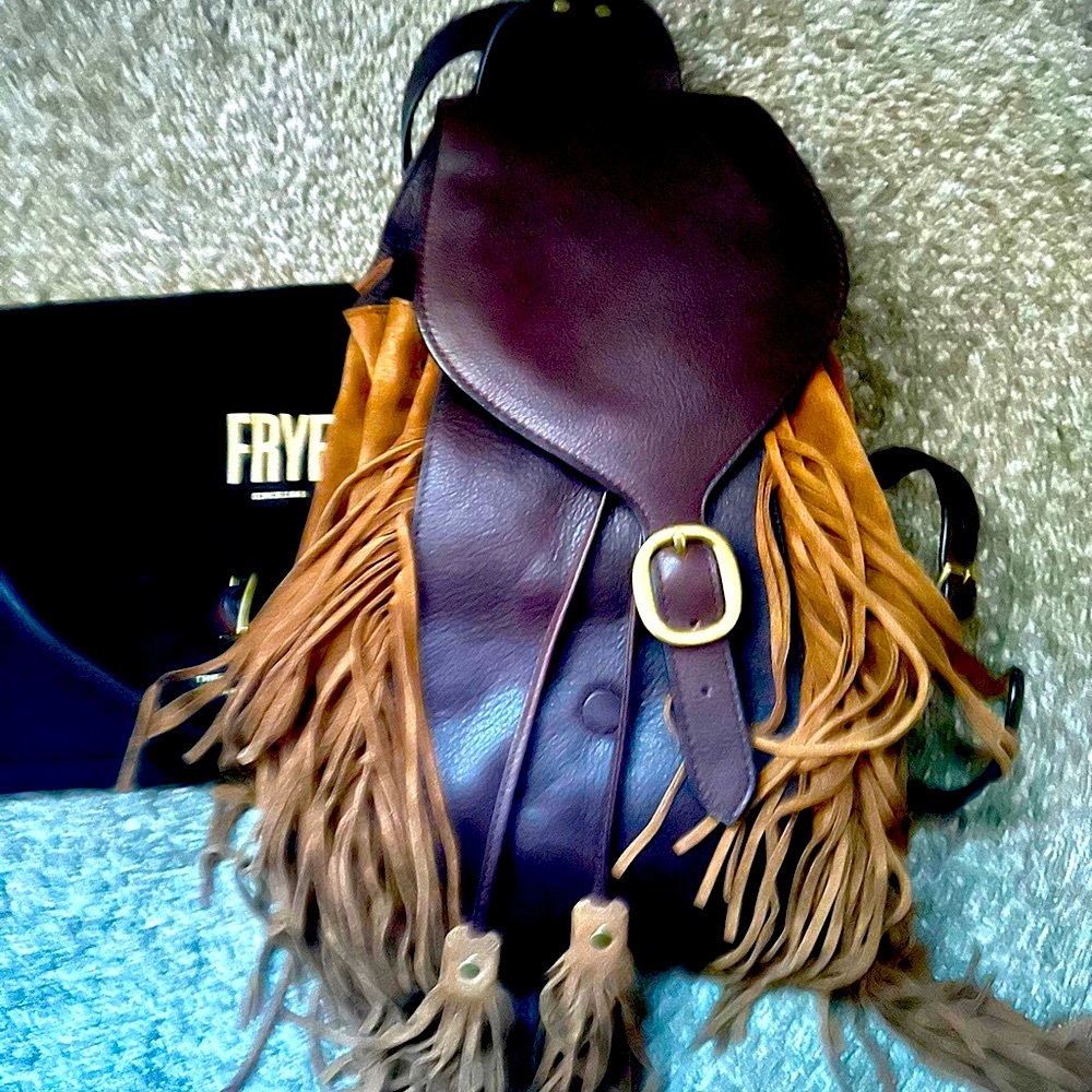Frye Clara Suede Fringe Backpack bag. Super Rare ✨ - Picture 5 of 9